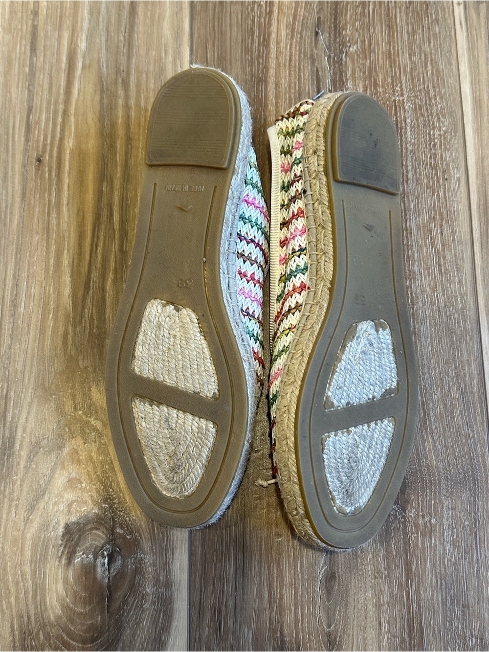 Maypol Colorful Rainbow stripe Espadrille Flats Made in Spain Size 39 8.5 - Picture 2 of 6